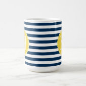 Gelbe Monografie der Navy und des White Stripes Kaffeetasse (Mittel)