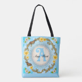 Gelbe Monogramm-Daisy  Tasche (Rückseite)
