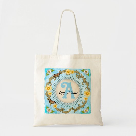 Gelbe Monogramm-Daisy Tragetasche (Vorne)