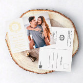 Gelbe Monogramm-Foto Save the Date Postkarten