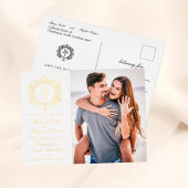 Gelbe Monogramm-Foto Save the Date Postkarten