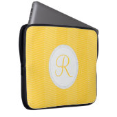 Gelbe Monogramm-Laptop-Hülse Laptopschutzhülle (Vorne Rechts)
