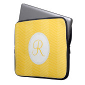 Gelbe Monogramm-Laptop-Hülse Laptopschutzhülle (Vorderseite Links)