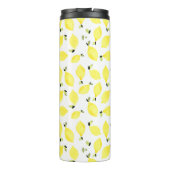 Gelbe Monogramm + Name des Wasserfarben-Zitronenmu Thermosbecher (Rückseite)