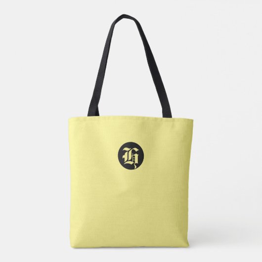 Gelbe Monogramm Totbeutel Tasche (Rückseite)