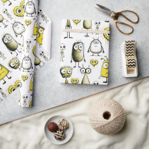 Gelbe Monster Geschenkpapier