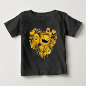 Gelbe Monster im Herzen Baby T-shirt (Vorderseite)