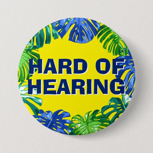 Gelbe Monstera-Dschungel-Blätter hören Button (Vorderseite)