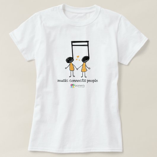 Gelbe Musik verbindet Menschen T-Shirt (Design vorne)