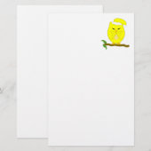 Gelbe Nachteule Design Briefpapier (Vorne/Hinten)
