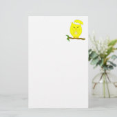 Gelbe Nachteule Design Briefpapier (Stehend Vorderseite)