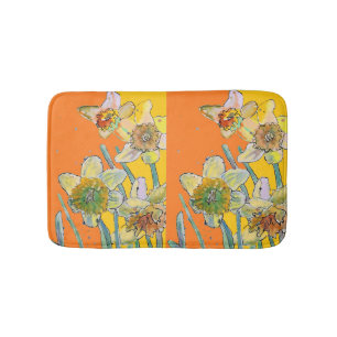 Gelbe Nadelhölzer Blume Blumenorange Badematte