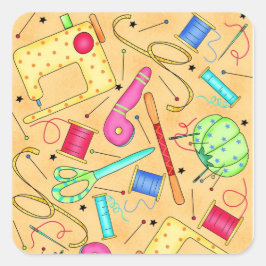 Gelbe Nähbegriffe: Art Sticker