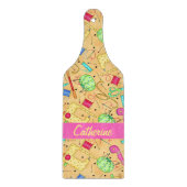 Gelbe Nähbegriffe Kunstname Personalisiert Schneidebrett (Vorderseite)