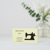 Gelbe Nähmaschine-Schneider-Visitenkarte Visitenkarte (Stehend Vorderseite)