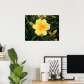 Gelbe Narzisse Blume abstrakte Originalkunst Poster (Heimbüro)