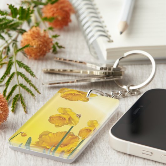 Gelbe Narzisse Daffodil Schlüsselanhänger (Vorderseite rechts)