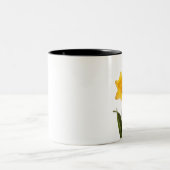 Gelbe Narzissen auf Weiß - Narzissen-Blumen-freier Zweifarbige Tasse (Mittel)