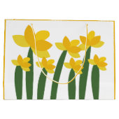 Gelbe Narzissen-Blumen Große Geschenktüte (Rückseite)