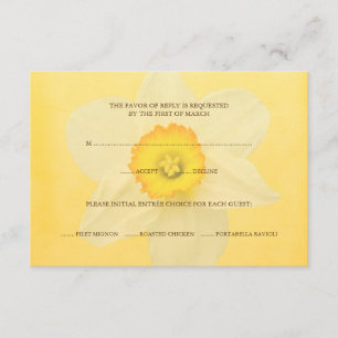 Gelbe Narzissen-Blumen-RSVP-Antwortkarte RSVP Karte