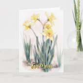 Gelbe Narzissen-Blumenkunst Muttertag Karte (Vorderseite)