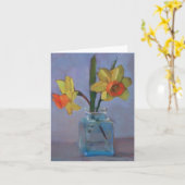 Gelbe Narzissen im GlasVase Karte (Gelbe Blume)