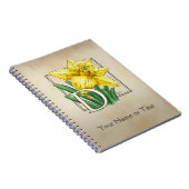 Gelbe Narzissen-personalisiertes Monogramm Notizblock (Rechte Seite)