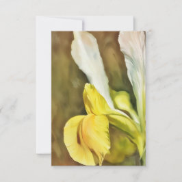 Gelbe Narzissenblume Frühling Kunst Flache Notizka Dankeskarte
