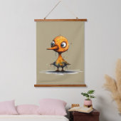 Gelbe Nasse Abstrakte Angry Duck Wandteppich Mit Holzrahmen (Schlafzimmer)