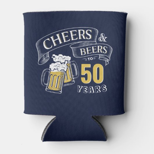 Gelbe Navy-Cheers und Biere jeden Alters Geburtsta Dosenkühler (Vorderseite)