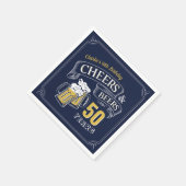Gelbe Navy-Cheers und Biere jeden Alters Geburtsta Serviette (Ecke)