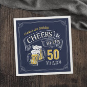 Gelbe Navy-Cheers und Biere jeden Alters Geburtsta Serviette