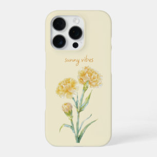 Gelbe Nelke Botanisches Aquarell Benutzerdefiniert iPhone 16 Pro Hülle