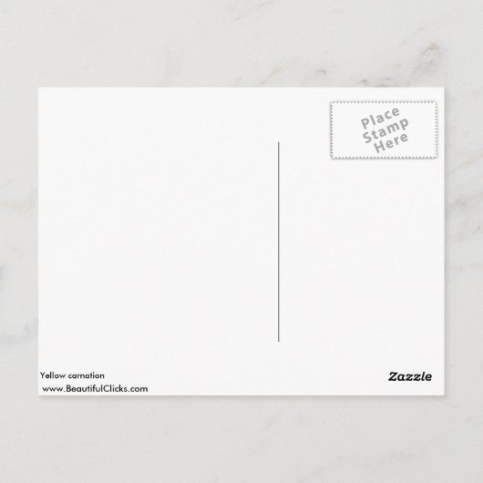 Gelbe Nelke Postkarte (Rückseite)