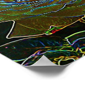 Gelbe Neon-Rose Poster (Ecke)