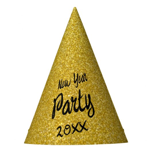 Gelbe Neujahrsparty Partyhütchen (Vorderseite)