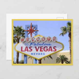 Gelbe Nevada Begrüßungszeichen Las Vegas Postkarte