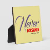 Gelbe NIE FORSAKEN-Schrift Hebräische Christlich Fotoplatte (Vorderseite)