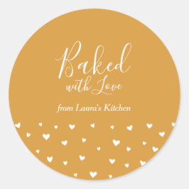 Gelbe Niedliche Herzen gebacken mit Aufkleber für 