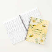 Gelbe Niedliche Hummeln tropische Blüten Notizblock (Innenseite)