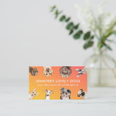 Gelbe Niedliche kleine Hunde Sitzgelegenheit Visitenkarte (Stehend Vorderseite)