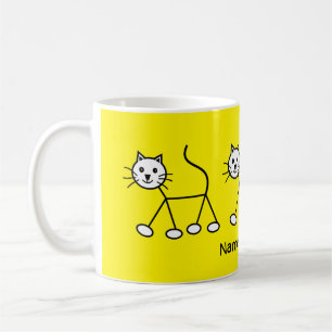 Gelbe Niedliche Liebe Katzen Liebe Struttieren Car Kaffeetasse