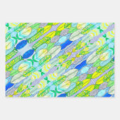 Gelbe Niedliche moderne tropische Boho-Blätter Geschenkpapier Set (Vorderseite 2)