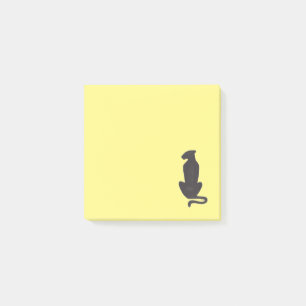 Gelbe Notizblöcke der Black Cat Silhouette Post-it Klebezettel