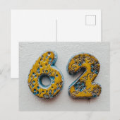 Gelbe Nummer 62 Postkarte (Vorne/Hinten)