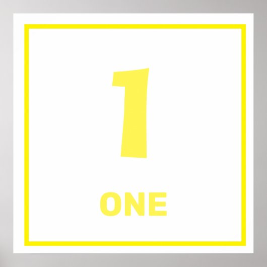 Gelbe Nummer eins Poster (Vorne)