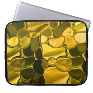 Gelbe oder goldene Farbstücke sehen aus wie golden Laptopschutzhülle