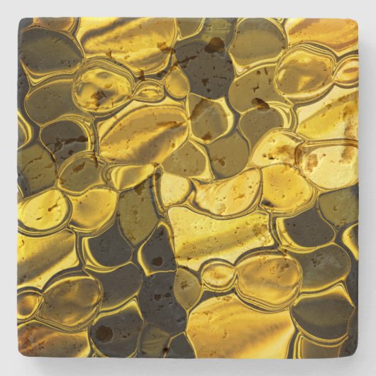 Gelbe oder goldene Farbstücke sehen aus wie golden Steinuntersetzer (Vorderseite)