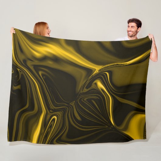 Gelbe oder goldene Kurven auf einem braunen Bild Fleecedecke (Beispiel)