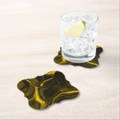 Gelbe oder goldene Kurven auf einem braunen Bild Untersetzer (Vor Ort)